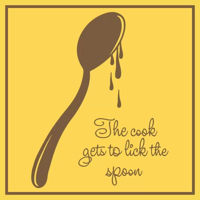 The Cook gets to Lick the Spoon by 5by5collective canvas print