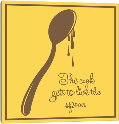 The Cook gets to Lick the Spoon Canvas Art Print - Cooking & Baking Art