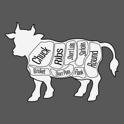 Beef Chart by 5by5collective canvas print