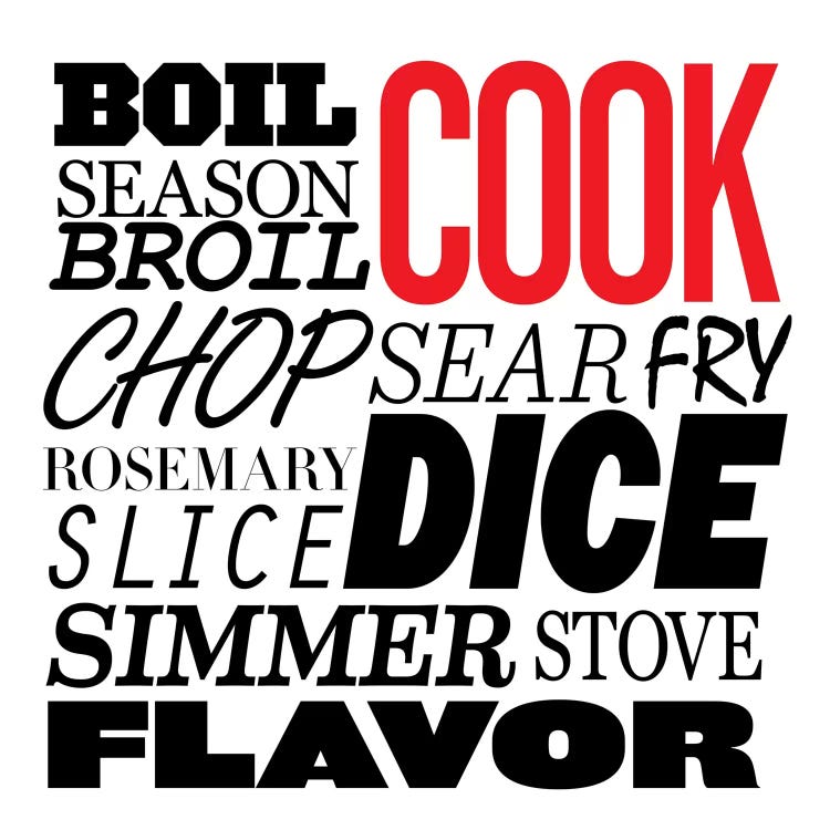 Cooking Verbs by 5by5collective wall art