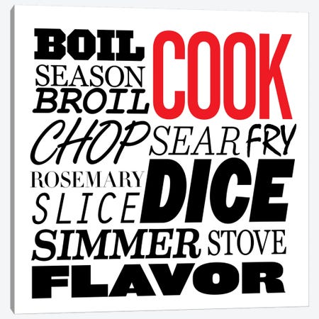 Cooking Verbs Canvas Print #KCH3} by 5by5collective Art Print
