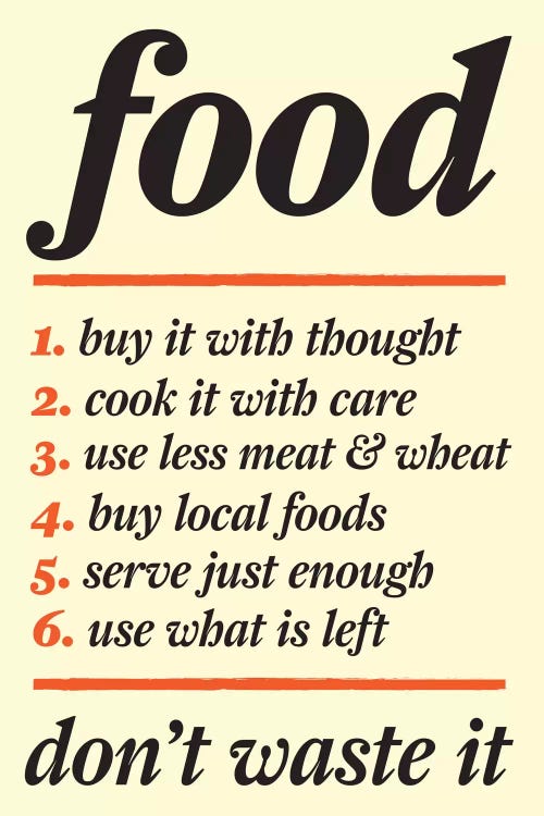 Don't Waste Food by Unknown Artist canvas print