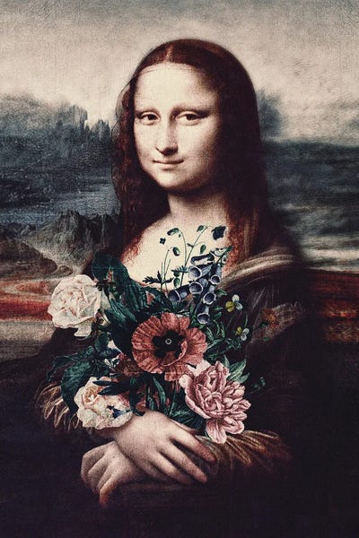 Mona Lisa: Lisa & Flowers by Karen Cantuq