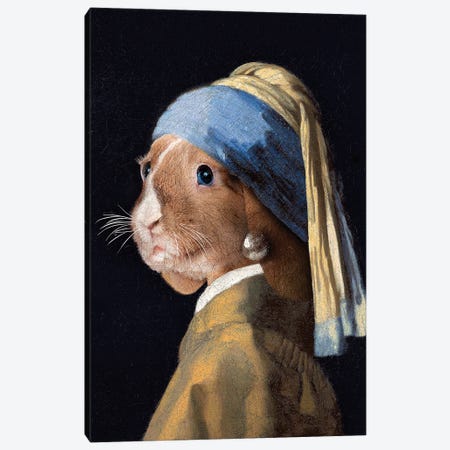 The Rabbit with a Pear Earring Canvas Print #KCQ36} by Karen Cantuq Canvas Print