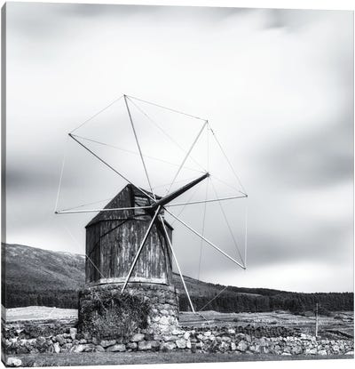 Old Wooden Windmill Canvas Art Print - Karim Carella