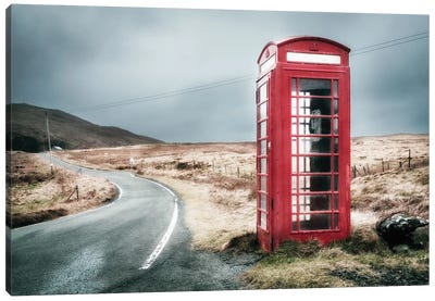 Red Phone Cabin In Skye Canvas Art Print - Karim Carella