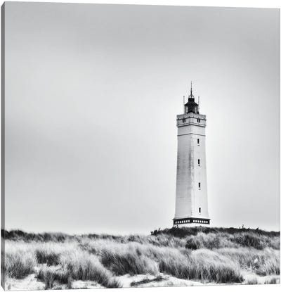 White Lighthouse In Denmark Canvas Art Print - Karim Carella