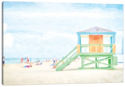 Crayon Color Beach Canvas Art Print - Kim Curinga