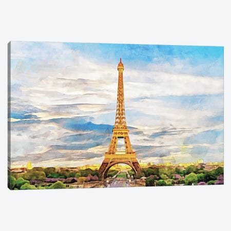 Eiffel Tower Canvas Print #KCU103} by Kim Curinga Canvas Artwork