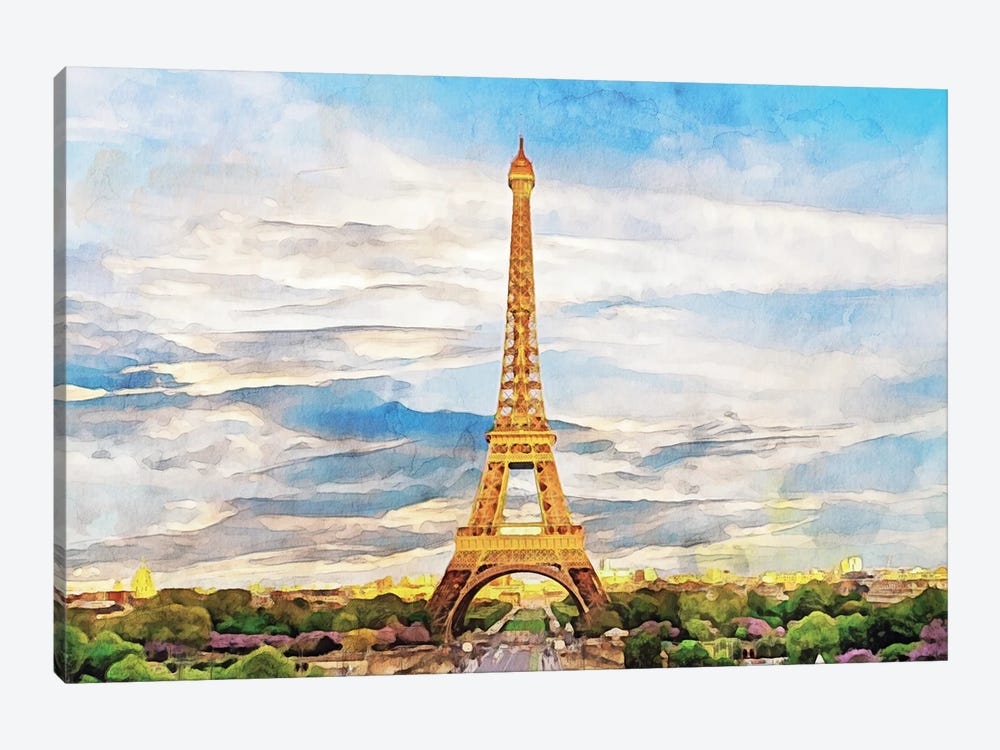 Eiffel Tower by Kim Curinga 1-piece Canvas Print