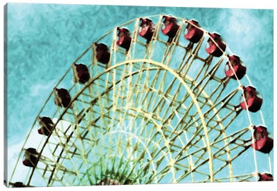 Ferris In The Sky Canvas Art Print - Ferris Wheels