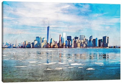 New York City Skyline Canvas Art Print - Kim Curinga