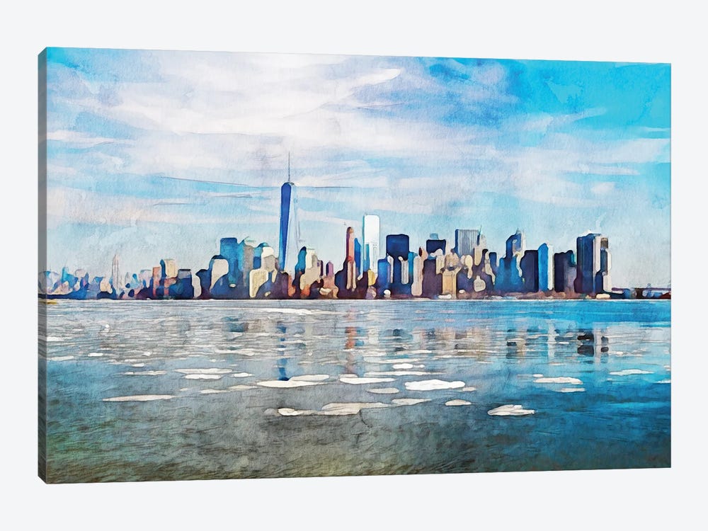 New York City Skyline by Kim Curinga 1-piece Canvas Print