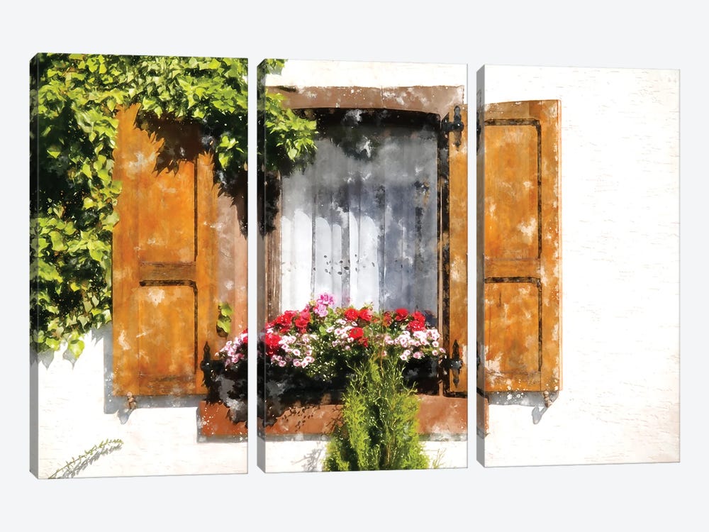 Shutters And Greens by Kim Curinga 3-piece Canvas Artwork