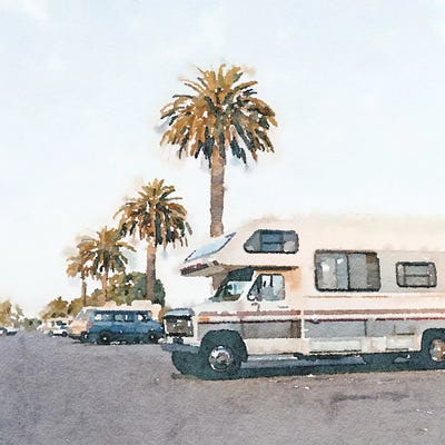 Camper Row by Kim Curinga metal wall art