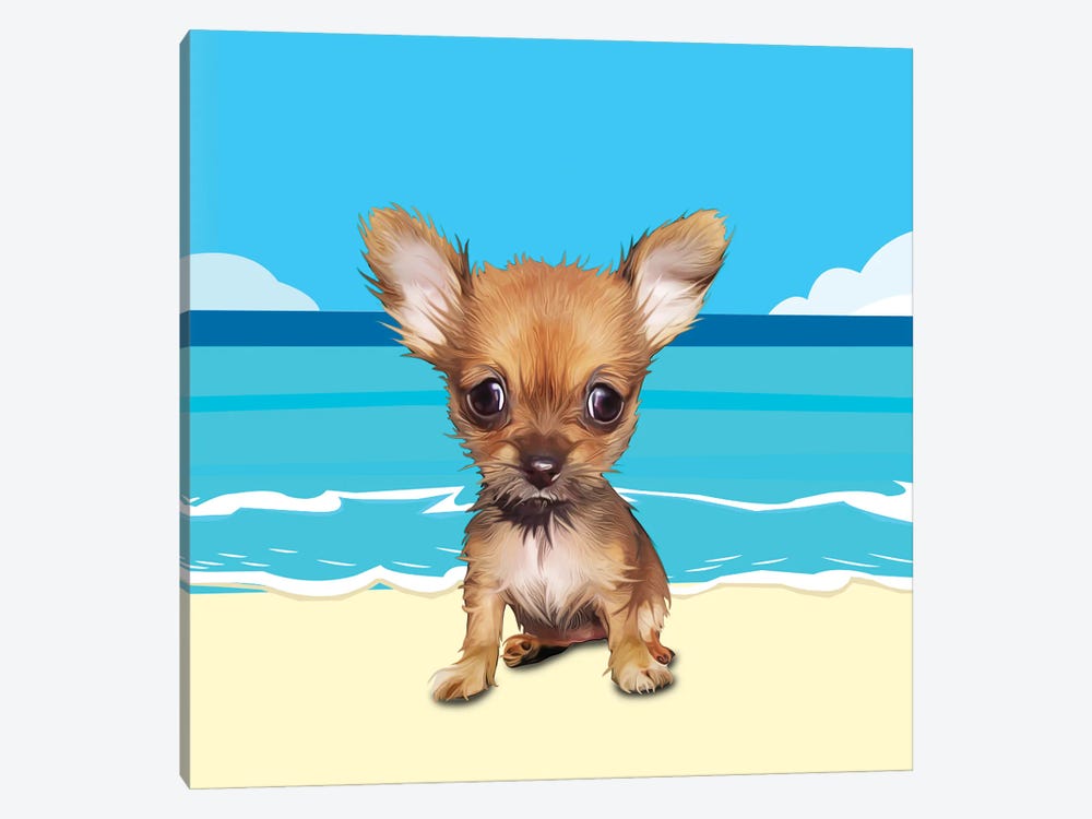 Beach Chihuahua by Kim Curinga 1-piece Canvas Art