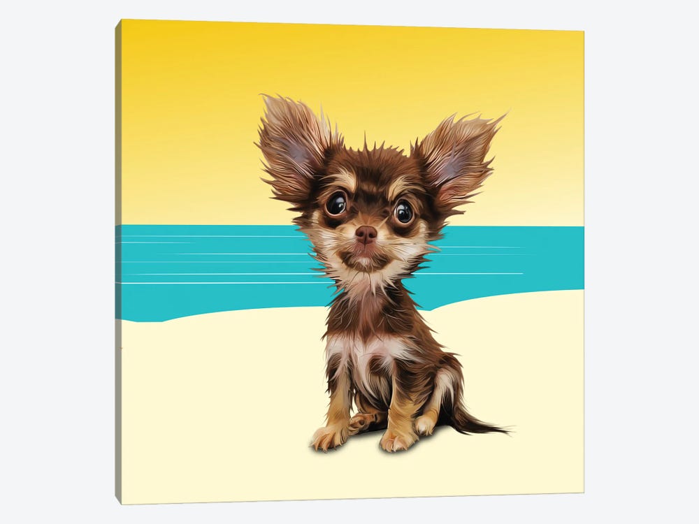 Beach Terrier by Kim Curinga 1-piece Canvas Art Print