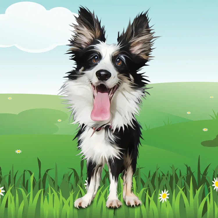 Border Collie Fun by Kim Curinga wall art