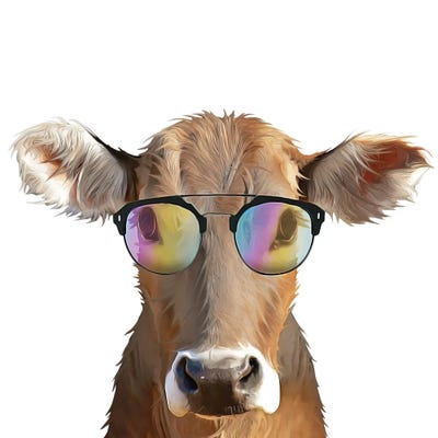 Comical Cow by Kim Curinga art print