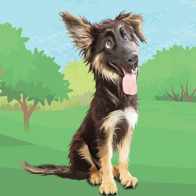 Happy Shepherd by Kim Curinga metal wall art