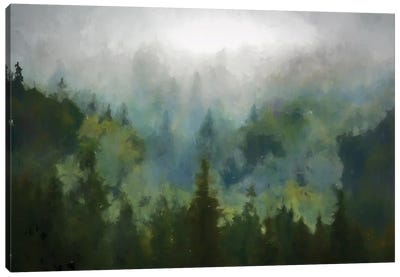 Misty Woods Canvas Art Print - Mist & Fog Art
