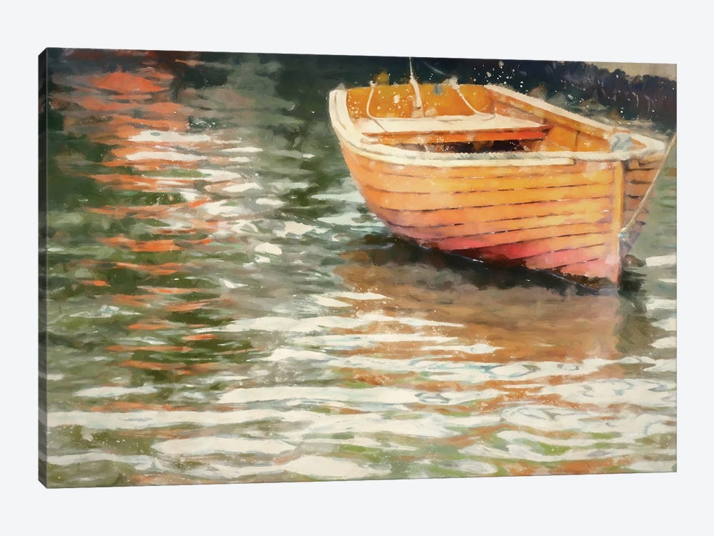 Orange Canoe by Kim Curinga 1-piece Canvas Wall Art