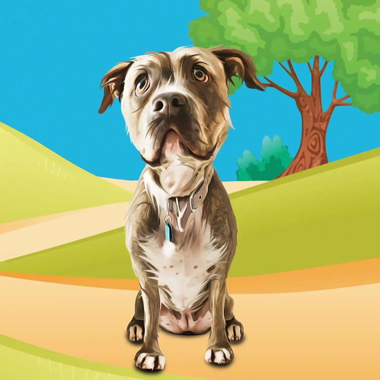 Peaceful Pitbull by Kim Curinga wall art