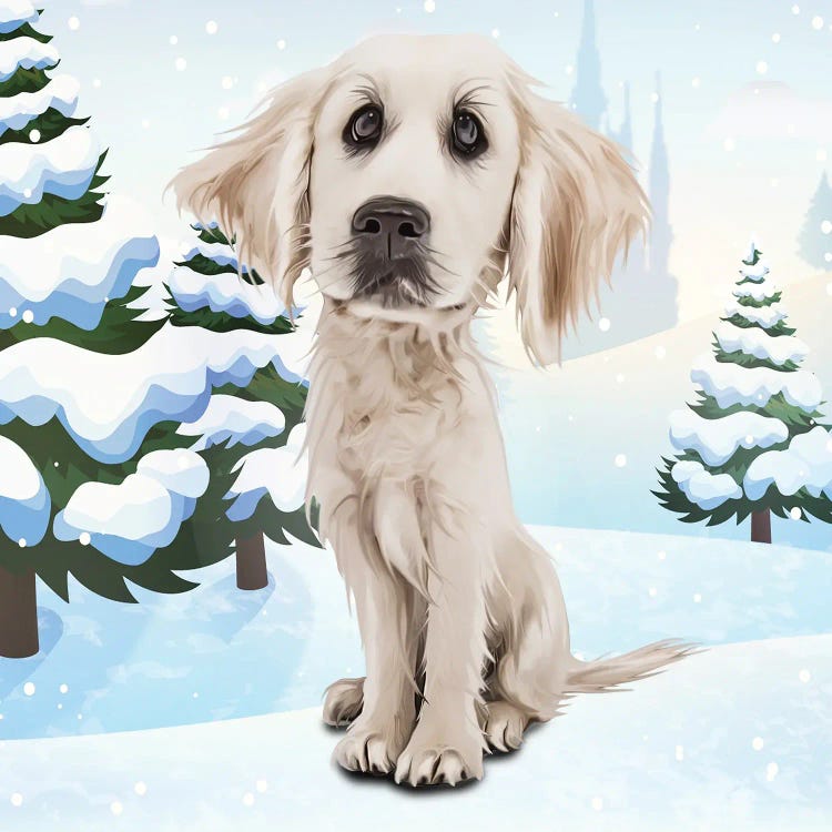 Snowy Retreiver by Kim Curinga wall art