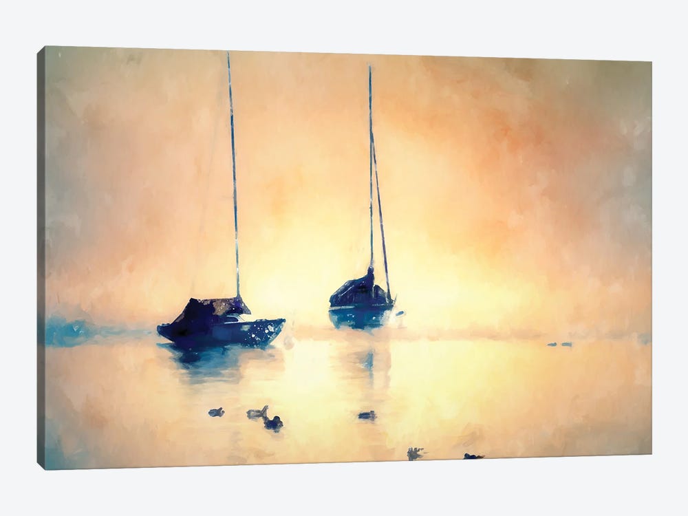 Sunset Boats by Kim Curinga 1-piece Canvas Art