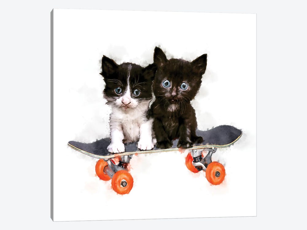 Two Babies On A Board by Kim Curinga 1-piece Canvas Artwork