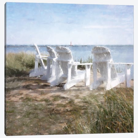 Beach Chairs In The Sand Canvas Print #KCU96} by Kim Curinga Canvas Print