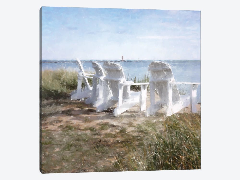 Beach Chairs In The Sand by Kim Curinga 1-piece Canvas Art