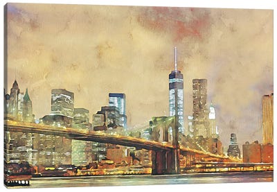 Brooklyn Bridge Canvas Art Print - Kim Curinga