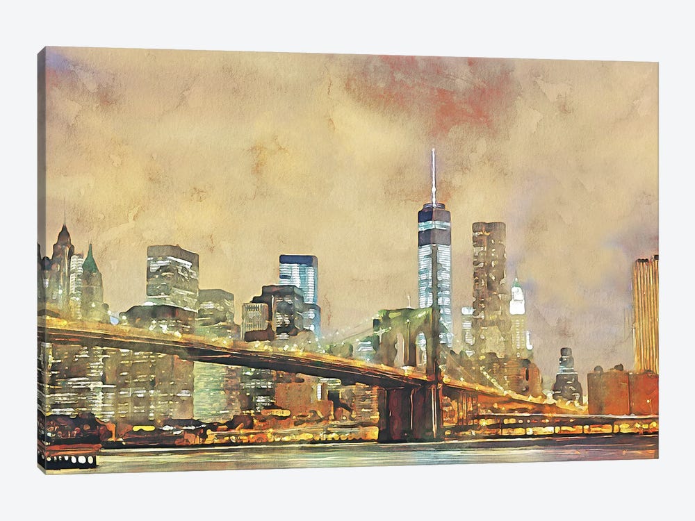 Brooklyn Bridge by Kim Curinga 1-piece Canvas Art