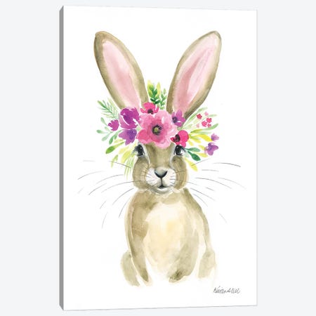 Floral Bunny Canvas Print #KDI11} by Kirsten Dill Canvas Art Print