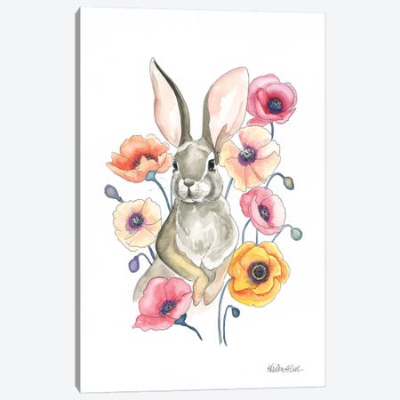 Poppy Bunny Canvas Print #KDI26} by Kirsten Dill Art Print