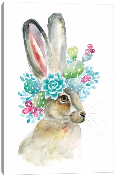 Cactus Bunny Canvas Art Print - Kirsten Dill