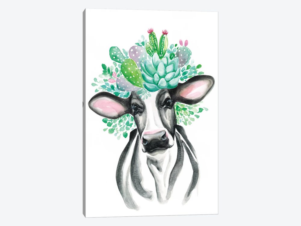 Cactus Cow by Kirsten Dill 1-piece Canvas Art