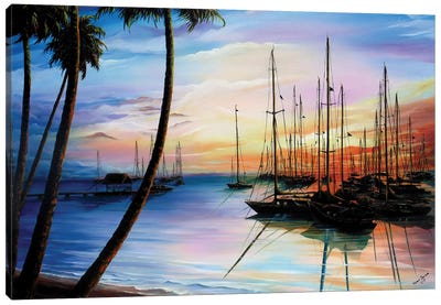 Days End Canvas Art Print - Harbor & Port Art