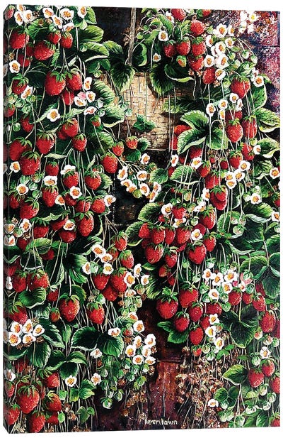 A Berry Sweet Basket Canvas Art Print - Karin Dawn Kelshall-Best