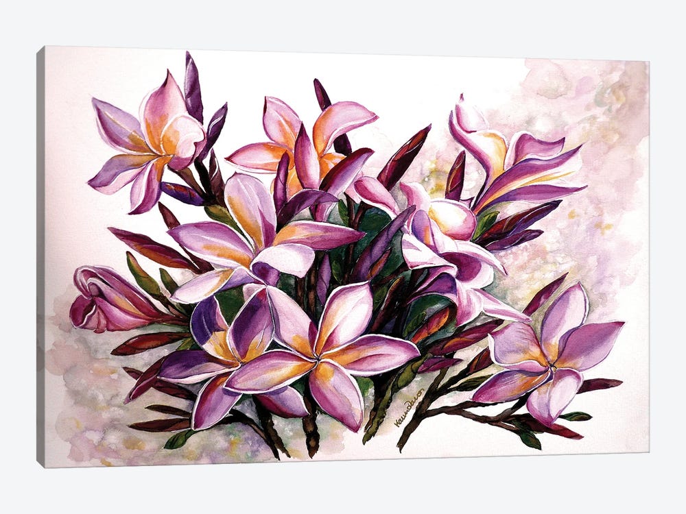 Frangipani Purple by Karin Dawn Kelshall-Best 1-piece Canvas Artwork