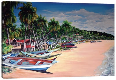 Mayaro Fishing Village Canvas Art Print - Caribbean Art