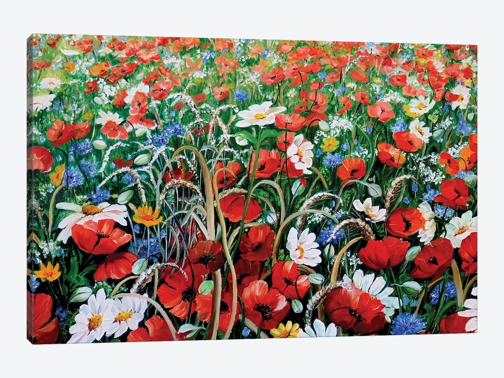 Poppies In The Wild by Karin Dawn Kelshall-Best 1-piece Canvas Art
