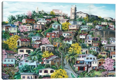 Poui On The Hill Canvas Art Print - Caribbean Art
