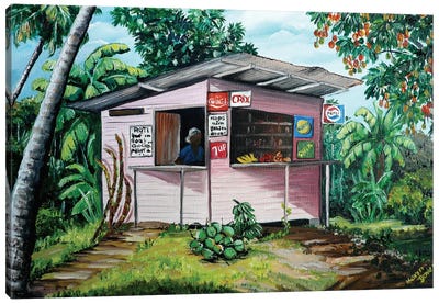Trini Roti Shop Canvas Art Print - Restaurant & Diner Art
