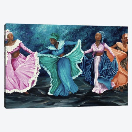 Caribbean Dancers Canvas Print #KDK8} by Karin Dawn Kelshall-Best Art Print