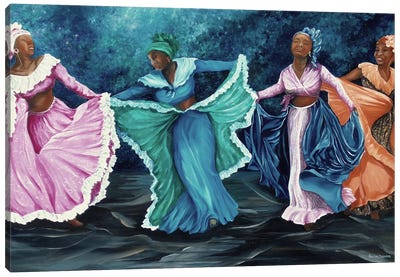 Caribbean Dancers Canvas Art Print - Karin Dawn Kelshall-Best