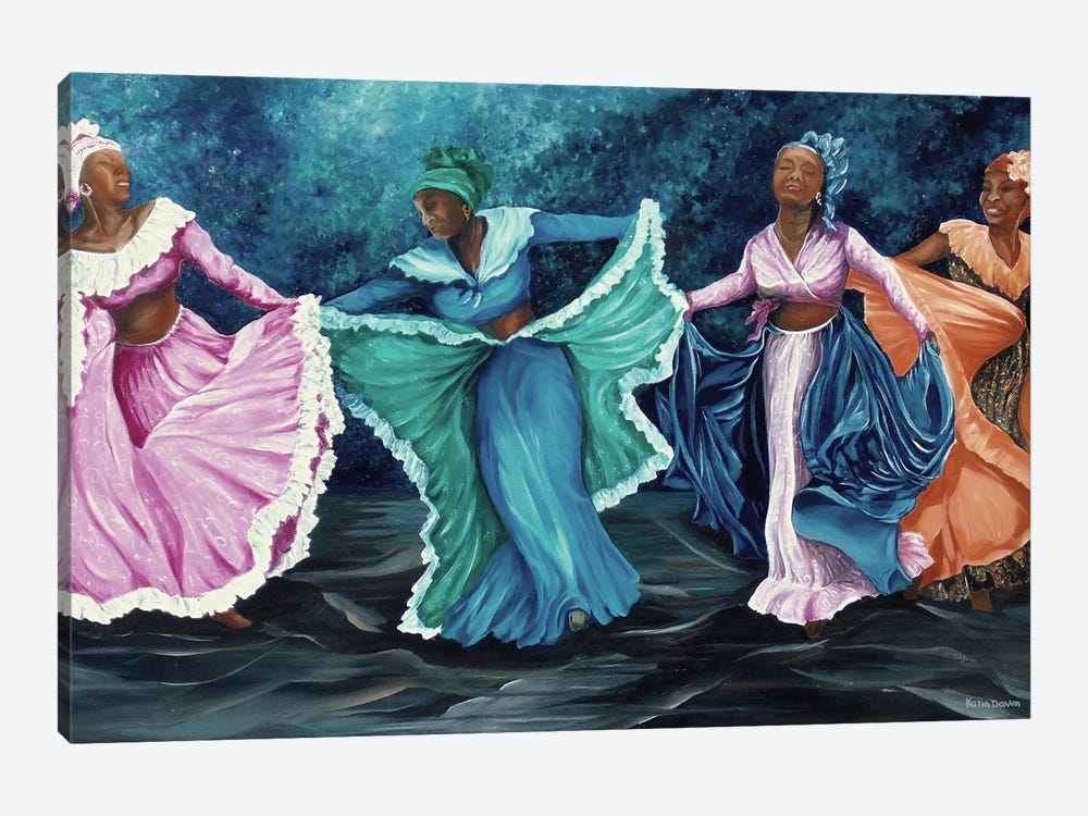 Caribbean Dancers by Karin Dawn Kelshall-Best 1-piece Canvas Wall Art