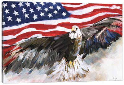 Flying Free Canvas Art Print - American Flag Art
