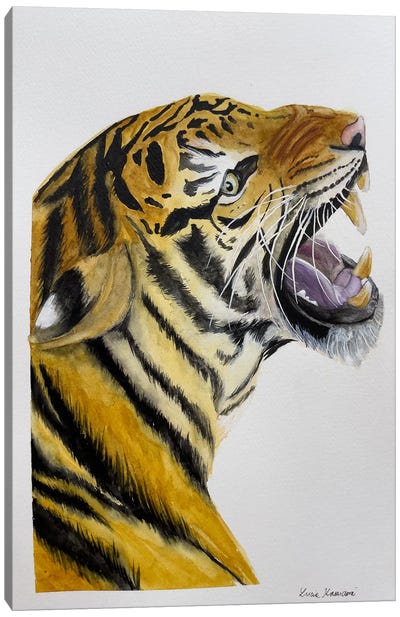 Tiger Meow Canvas Art Print - Lucia Kasardova